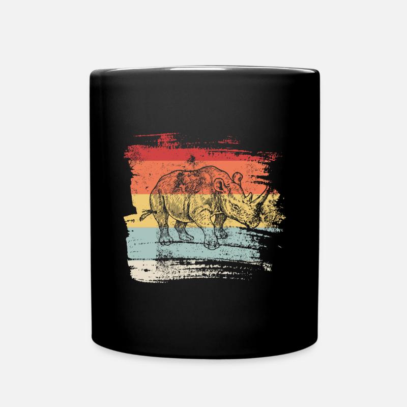 Nashorn Rhino Geschenk - Tasse einfarbig - Schwarz