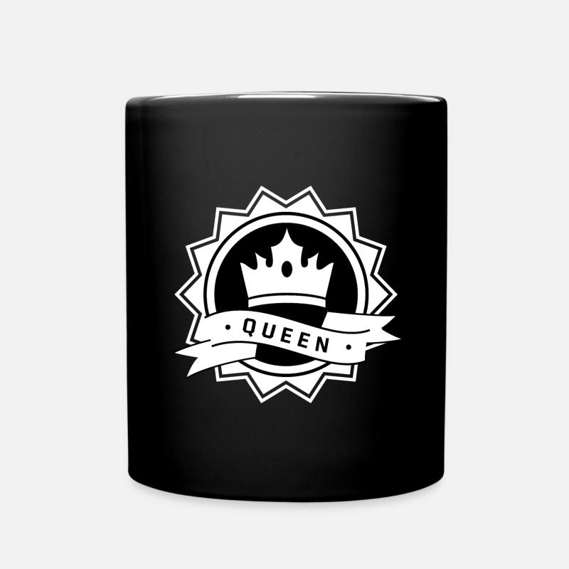 King & Queen - QUEEN - Full Colour Mug - black