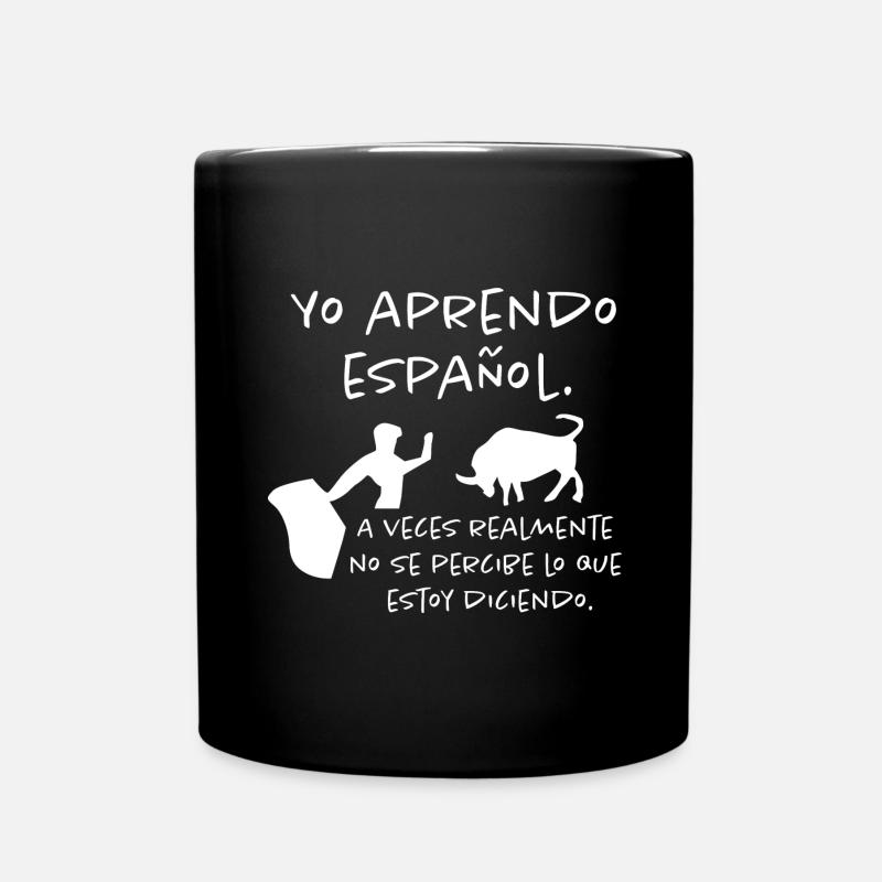 I learn spanish - Full Colour Mug - black
