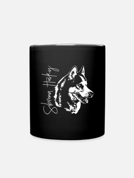 SIBERIAN HUSKY Dogs Dog Wilsigns portrait de chien - Mug uni - noir
