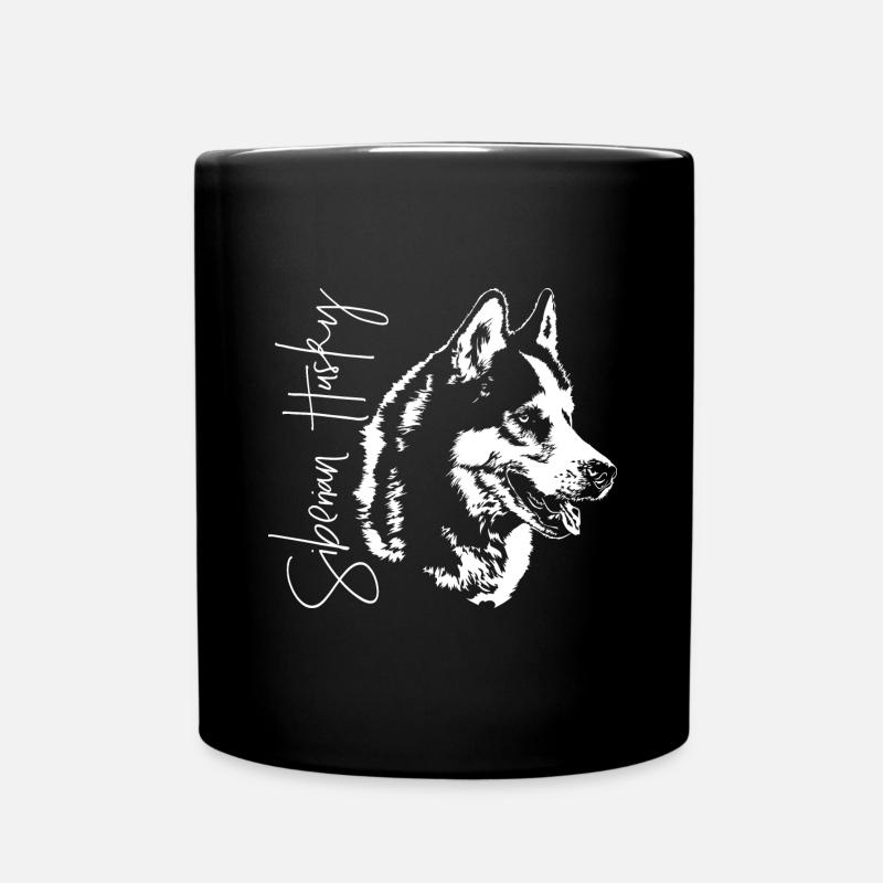 SIBERIAN HUSKY Hunde Hund Wilsigns Hundeportrait - Tasse einfarbig - Schwarz