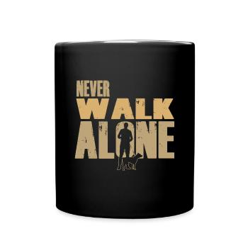 Never walk alone - Dog - Full Colour Mug - black - Front