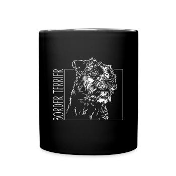 BORDER TERRIER Dog Dog Portrait Wilsigns - Full Colour Mug - black - Front