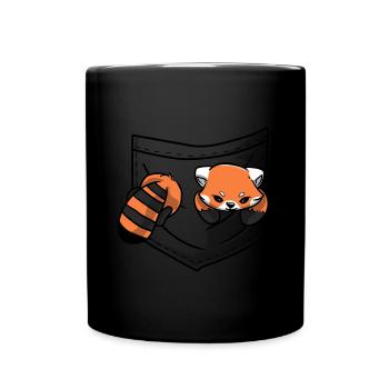 Roter Panda Tierliebhaber Kleiner Panda Roter Bär - Tasse einfarbig - Schwarz - Vorne