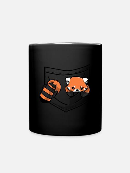 Roter Panda Tierliebhaber Kleiner Panda Roter Bär - Tasse einfarbig - Schwarz