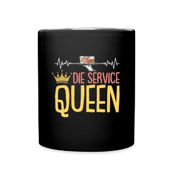 Kellnerin Service Herzschlag Bedienung Servicekraf - Tasse einfarbig - Schwarz - Vorne