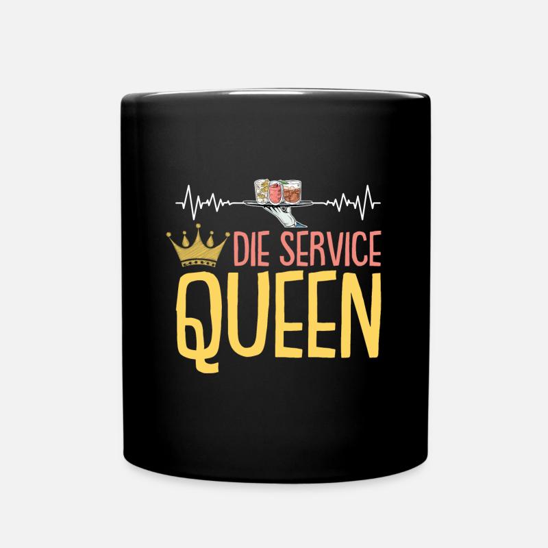 Kellnerin Service Herzschlag Bedienung Servicekraf - Tasse einfarbig - Schwarz