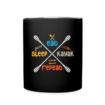 Kayak Bateau Canoë Paddle Double Paddle - Mug uni - noir - Devant