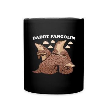 Daddy Pangolin - Full Colour Mug - black - Front