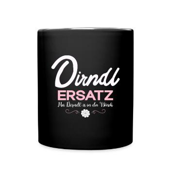 Damen Dirndl Ersatz Trachten Ersatz Bluse Kirmes - Tasse einfarbig - Schwarz - Vorne