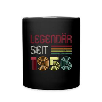 Legendär Seit 1956 Jahr Retro 56er Jahrgang - Tasse einfarbig - Schwarz - Vorne