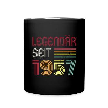 Legendär Seit 1957 Jahr Retro 57er Jahrgang - Tasse einfarbig - Schwarz - Vorne