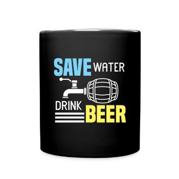 Bier Alkohol Party Trinkspiel Saufen - Tasse einfarbig - Schwarz - Vorne