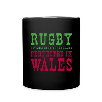 Rugby Perfected In Wales Rugby - Tasse einfarbig - Schwarz - Vorne