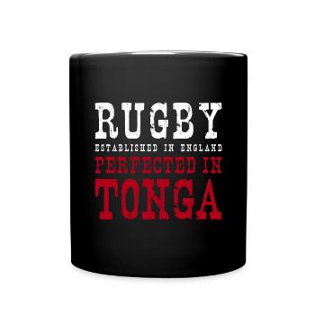 Rugby Perfected In Tonga Rugby - Tasse einfarbig - Schwarz - Vorne