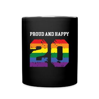 20. Geburtstag Jahrgang 2003 LGBT Regenbogen 20th - Tasse einfarbig - Schwarz - Vorne