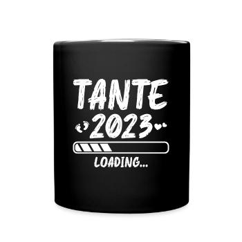 Werdende Tante Schwangerschaft verkünden 2023 - Tasse einfarbig - Schwarz - Vorne
