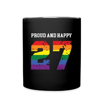 27 Geburtstag 27th Birthday LGBT Queer Regenbogen - Tasse einfarbig - Schwarz - Vorne