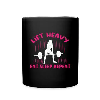 Fitness Strength Training Strength Triathlon Weightlifting - Full Colour Mug - black - Front