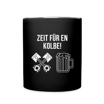 Zeit für ein Kolben Bier - Tasse einfarbig - Schwarz - Vorne