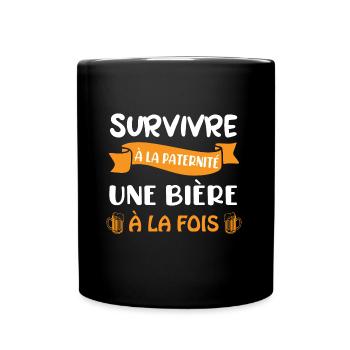 Survivre à la paternité une bière à la fois tshirt - Mug uni - noir - Devant
