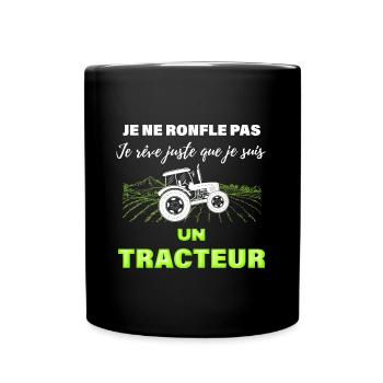 Mon Tracteur Ronfleur Cadeau Homme Agricole - Mug uni - noir - Devant