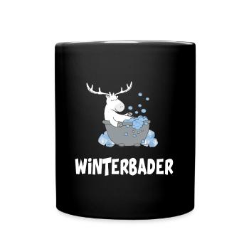Winterbader eisschwimmen Eisbad Eisbader - Tasse einfarbig - Schwarz - Vorne