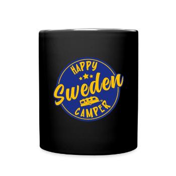 Happy Sweden Camper Caravan Caravan - Full Colour Mug - black - Front