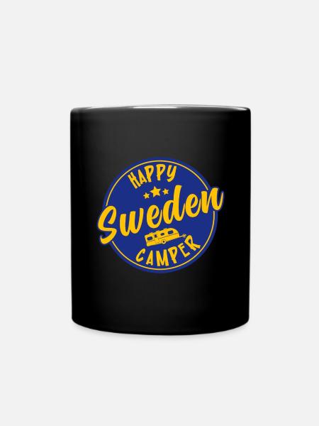 Happy Sweden Camper Caravan Caravan - Mug uni - noir