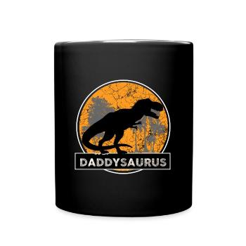 Daddysaurus Dinosaurier Vater Geschenk - Tasse einfarbig - Schwarz - Vorne