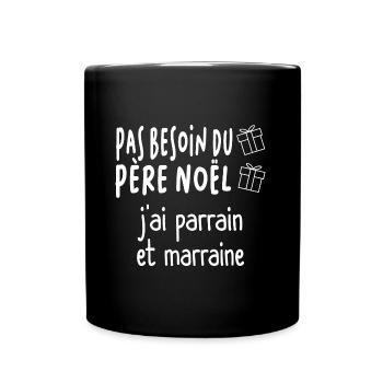 Pas besoin du père noël j'ai papi et mamie - Mug uni - noir - Devant
