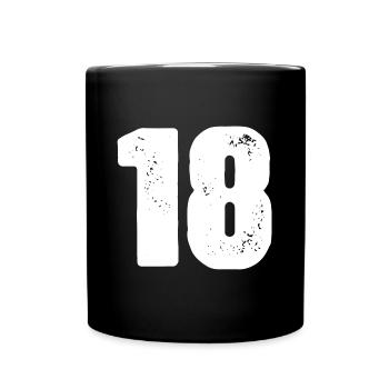 Maillot 18 Numéro - Mug uni - noir - Devant