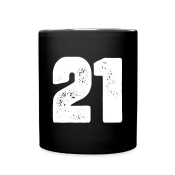 21 Maillot numéro - Mug uni - noir - Devant