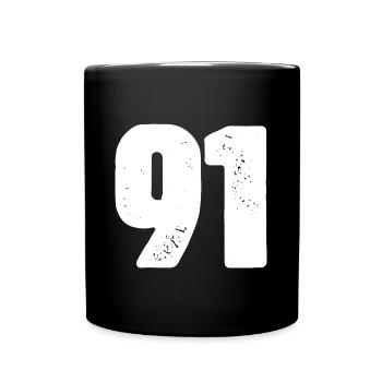91 Number jersey - Full Colour Mug - black - Front