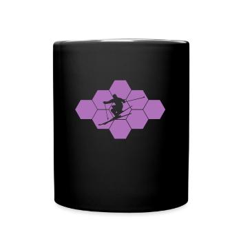 Cooles Design für Skifahrer Skiing - Tasse einfarbig - Schwarz - Vorne