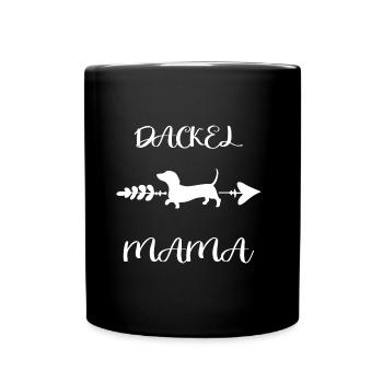 Dachshund Dackel-Mama Jagdhund Teckel Dackelfreund - Tasse einfarbig - Schwarz - Vorne