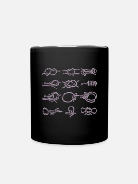 Sail knot - Palstek Schotstek Fool's knot - Full Colour Mug - black