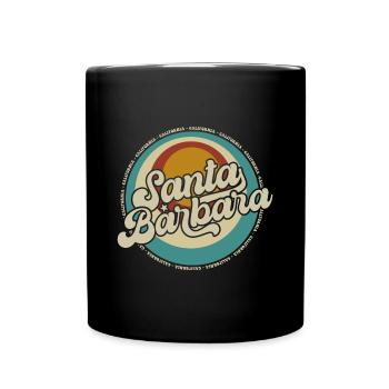 Santa Barbara California Sonnenuntergang Retro - Tasse einfarbig - Schwarz - Vorne