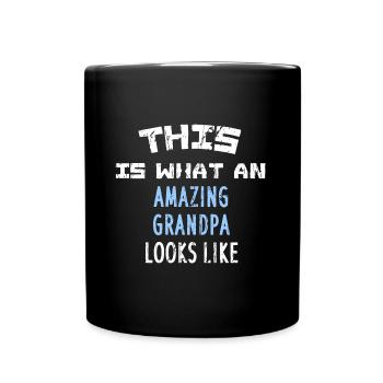 THIS IS WHAT AN AMAZING GRANDPA LOOKS LIKE - Full Colour Mug - black - Front