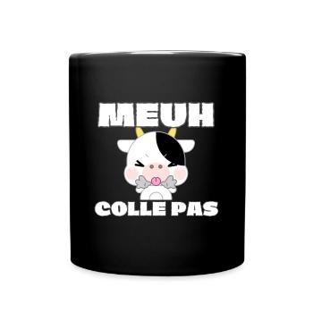 Meuh colle pas autocollant voiture drole - Mug uni - noir - Devant