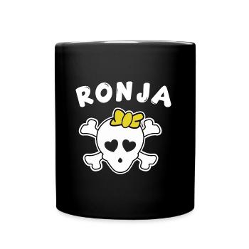 Piratin Ronja Design für Mädchen und Frauen - Tasse einfarbig - Schwarz - Vorne