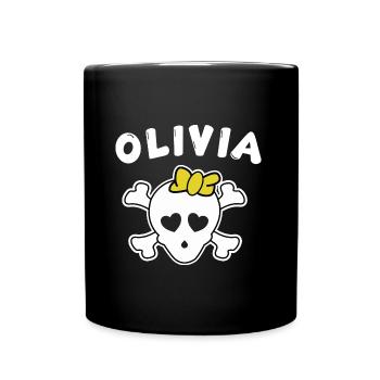 Pirate Olivia Design for Girls and Women - Full Colour Mug - black - Front