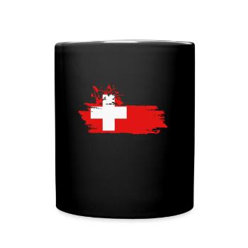Schweiz - Tasse einfarbig - Schwarz - Vorne