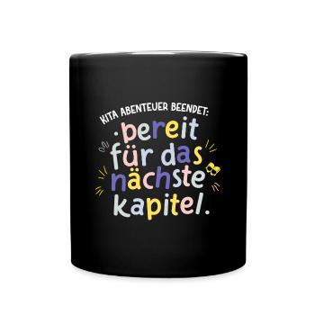 Kita Absolvent Bereit für Kapitel Einschulung Schu - Tasse einfarbig - Schwarz - Vorne