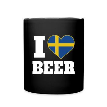I love beer and the patriotic expression - Full Colour Mug - black - Front
