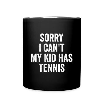 Tennis Eltern Tennis Mama Papa Lustig - Tasse einfarbig - Schwarz - Vorne