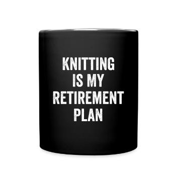 Stricken ist mein Altersvorsorge-Vintage - Tasse einfarbig - Schwarz - Vorne