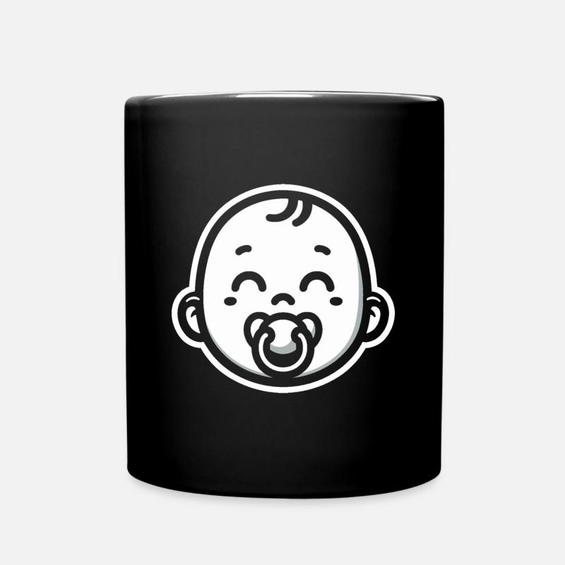 Baby mit Schnuller - Tasse einfarbig - Schwarz