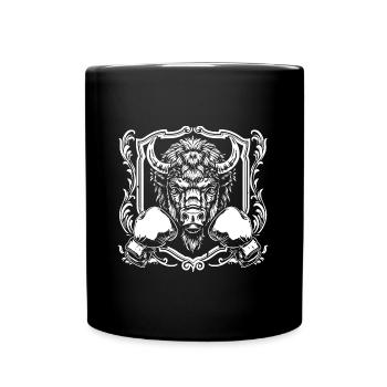 Bison Boxer Boxen MMA - Tasse einfarbig - Schwarz - Vorne