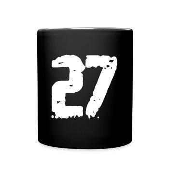 27 Zahl Vintage - Tasse einfarbig - Schwarz - Vorne